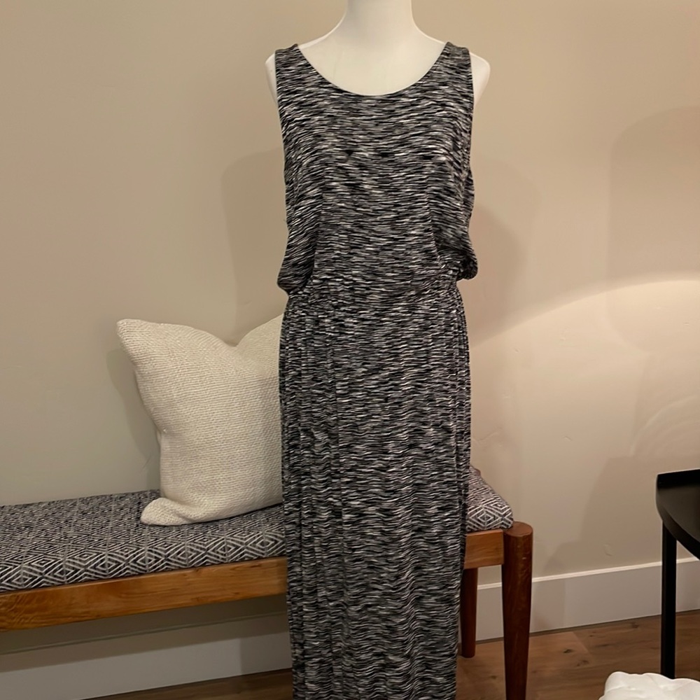 Medina black and white cotton tank dress